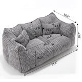 Comfortable Dual Beanbag Chair With High Resilience Foam Core For 2 People