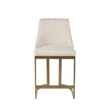 Modern Upholstered Counter Stool With Metal Base - Cream