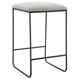 Counter Stool With Faux Linen Seat - Heathered Gray / Matte Black