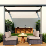 Wide Armless Outdoor Chairs With Cushions (Set of 2)