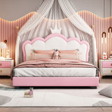 Upholstered Princess Platform Bed With Crown Headboard