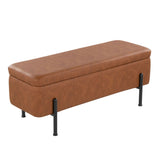 Daniella - Contemporary Storage Bench - Black / Camel