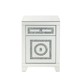 Noralie - Accent Table Mirrored Faux Dimaonds - Silver