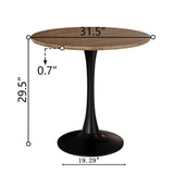 Mid-Century Round Dining Table With Pedestal Base For 2 - 4 People