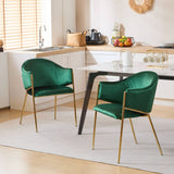 Modern Upholstered Dining Chair With Frame And Plush Velvet