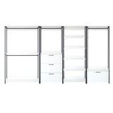 Fiona - Freestanding Walk In Wood Closet System & Metal Frame Durable Storage Solution Melamine - White