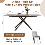 Retractable Sintered Stone Dining Table Set With Chairs