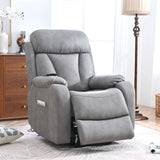 Electric Power Lift Recliner Chair, Fabric Recliner Chair, Home Theater Seating, Living Room Chair, Side Pocket, Remote Control - Light Gray