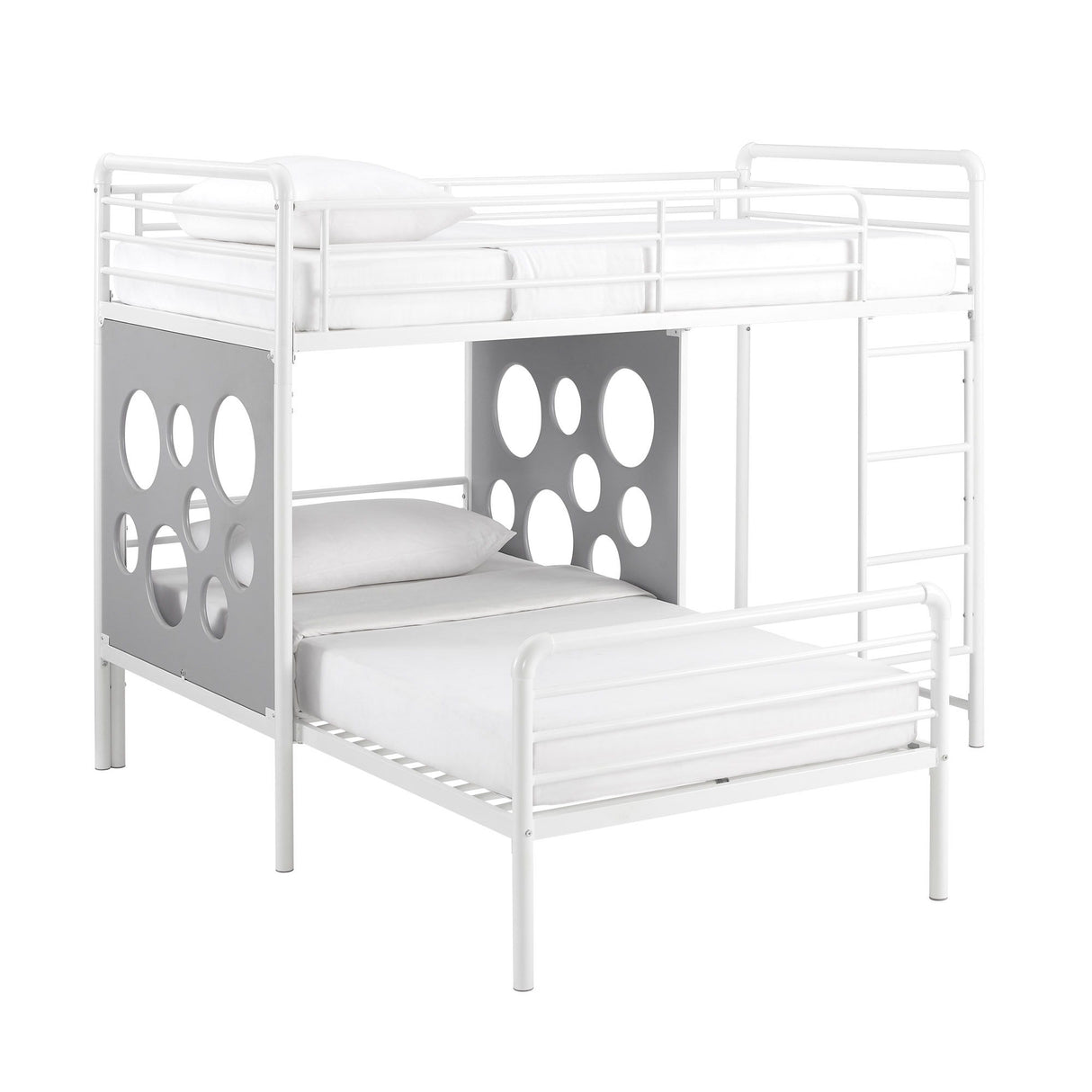 Twin Geo Cutout Colorful L-Shaped Bunk Bed