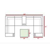 Modern Patio Rattan Sectional Set With Cushions