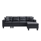 Modern Sectional Sofa Set With L Shape Chaise Lounge, Cup Holder, 4 Seat