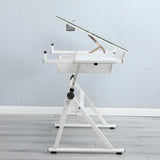 Adjustable Tempered Glass Drafting Printing Table With Chair