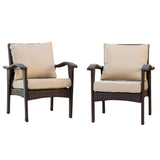 Honolulu - Club Chair (Set of 2) With Weather Resistant Wicker And Cushions - Brown / Tan