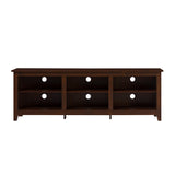 Modern Transitional 3 Shelf Open Storage 70" TV Stand For 80" TVs - Brown