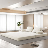 Multifunctional Convertible Sofa Bed With 2 Tumbler Backrests And 2 Pillows, Deep Seat Couch