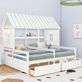 House Platform Beds With 2 Drawers, Side By Side Design
