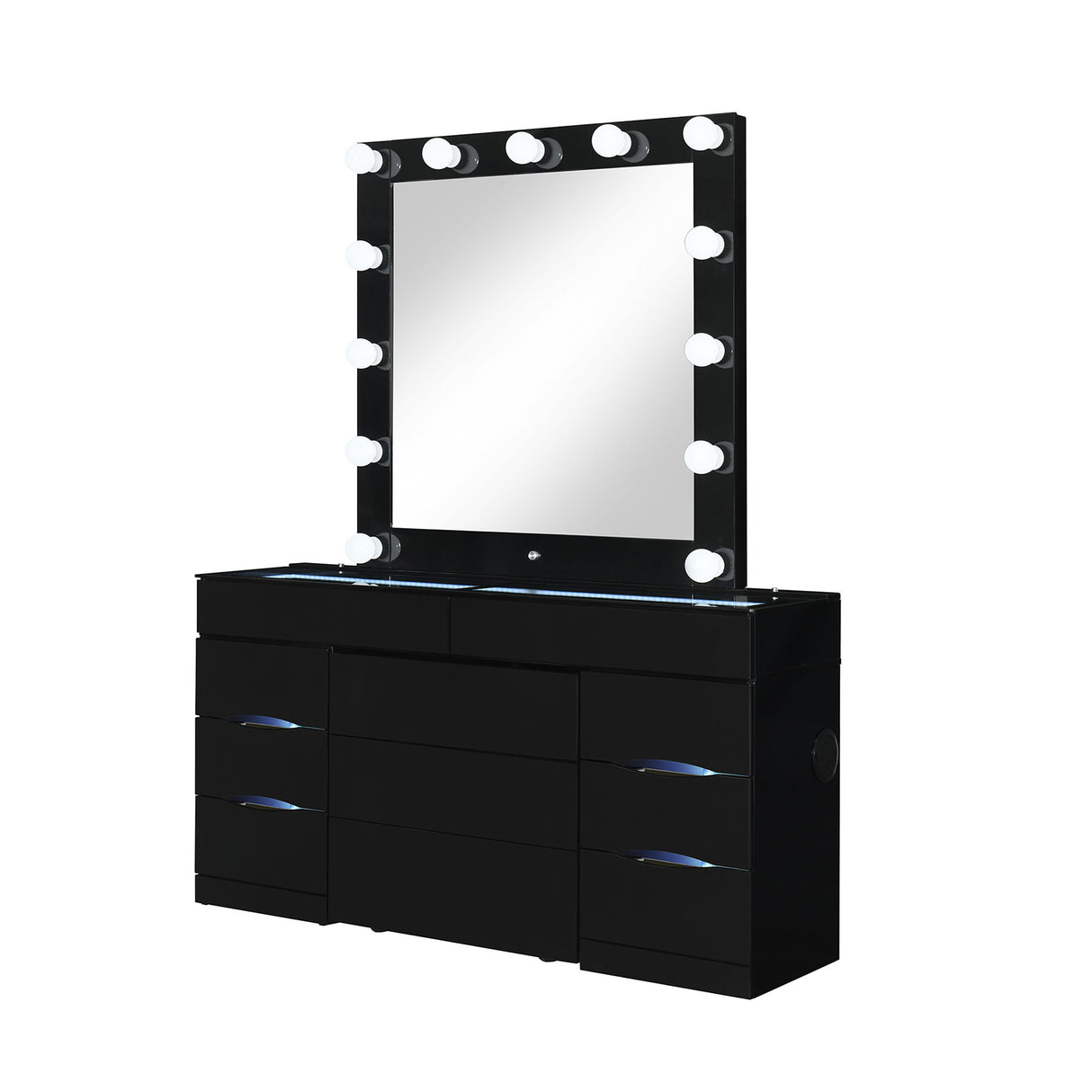 Elisa - Vanity Set With Stool And LED Bulbs