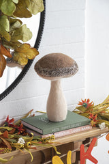 Mushroom Holiday Ornament, For Harvest Festival Fall Festival & Thanksgiving Table Decorations (Set of 2) - Beige / Light Brown