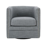 Capstone - Swivel Barrel Chair With Nailhead Accents And Button Tufting