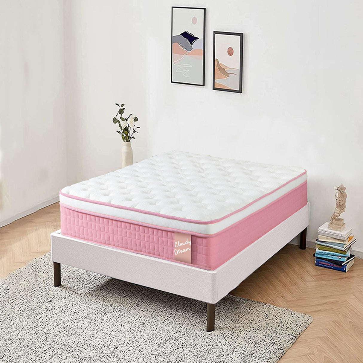12" Hybrid Mattress With Individual Pocket Spring, Comortable Memory Foam
