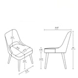 Dining Side Chair Upholstered Textured Fabric (Set of 2) - Navy