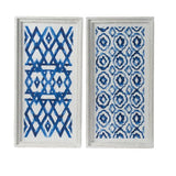 Hanging Sculptures, Modern Wall Art Decor (Set of 2) - White / Blue