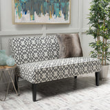 Contemporary Loveseat With Upholstered Fabric And Birch Wood Legs - Gray