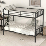 Twin Over Twin Bunk Bed, Divided Into Two Beds - Black