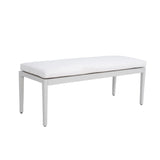 Outdoor Patio Stationary Bench With Sunbrella Fabric Cushion - Grayish