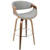 Curvini Mid - Century Modern Fixed Height Barstool With Swivel (Set of 2)