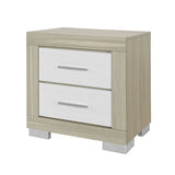 Elsa - 2 Toned Nightstand With Bar Handle And Spacious Drawers