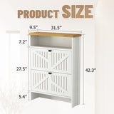 4 Layer Folding Shoe Cabinet With Metal Rounded Corners Convenient Shoe Storage - White