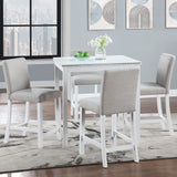 5 Piece Counter Height Table Set, Square Table And 4 Upholstered Chairs