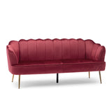 Modern Glam 3 Seater Sofa With Velvet Texture