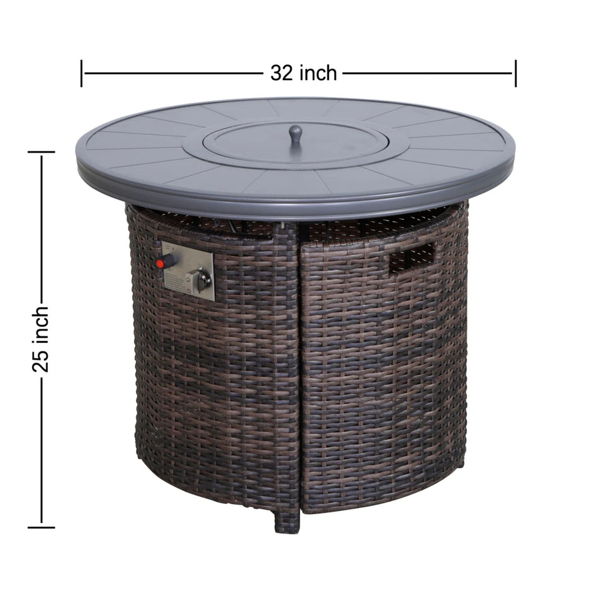 Outdoor Fire Pit Table With Lid - Espresso