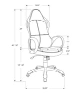 Office Chair, Gaming, Adjustable Height, Swivel, Ergonomic, Armrests, And Red, Contemporary & Modern - Black