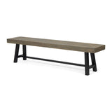 Outdoor Patio Bench - Gray / Rustic Metal