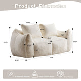 Giant Bean Bag Couch, Ultra Soft Fluffy Loveseat For Living Room