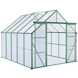 Double Door Polycarbonate Greenhouse Raised Base And Anchor Aluminum Heavy Duty Walk In Greenhouses For Outdoor Backyard In All Season