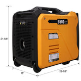 Super Quiet Inverter Generator 5.5Kw Portable Electric & Remote Start Aluminum, 224Cc 4 Stroke