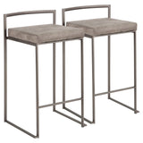 Fuji - Contemporary Stackable Counter Stool (Set of 2) - Antique / Stone