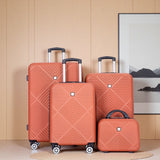 4 Piece Lightweight Suitcase, Makeup Box, Aircraft Wheels
