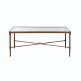 Metal Rectangle Coffee Table With Tempered Glass Top - Bronze