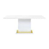 Gaines - High Gloss Dining Table With Pedestal Base