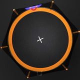14Ft Powder Coated Advanced Trampoline With Basketball Hoop Inflator And Ladder (Outer Safety Enclosure) - Orange