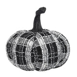 Light Plaid Pumpkin, For Holiday Halloween Decor - Black / White