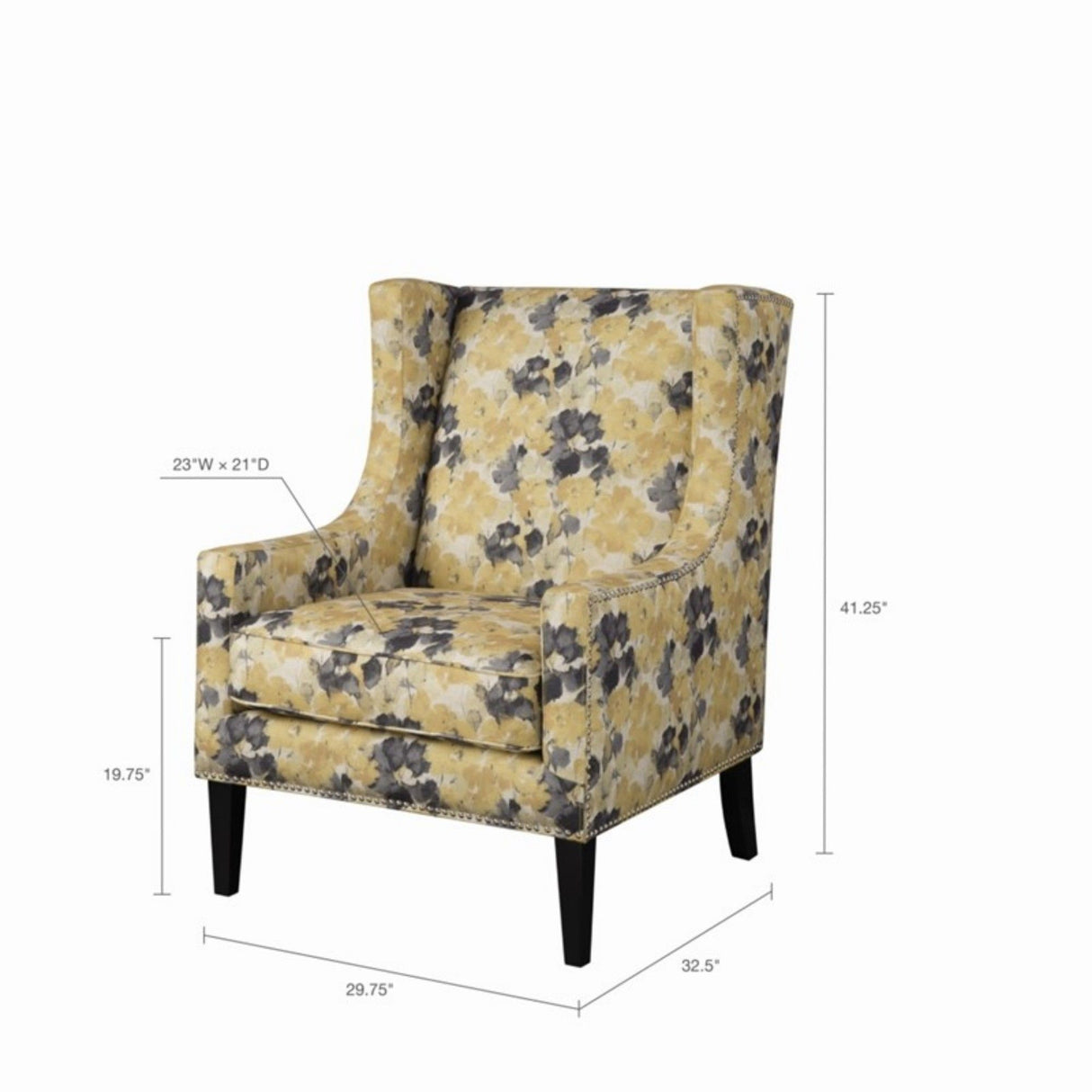 Barton - Wing Chair With Nail Head Accents