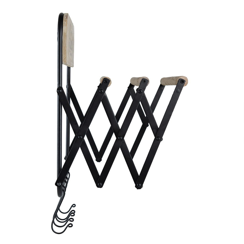 Laundry Rack With Accordion Design - Brown / Black - Black Brown