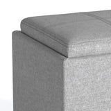 Rockwood - Upholstered Cube Storage Ottoman With Tray