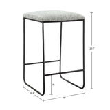 Counter Stool With Faux Linen Seat - Heathered Gray / Matte Black